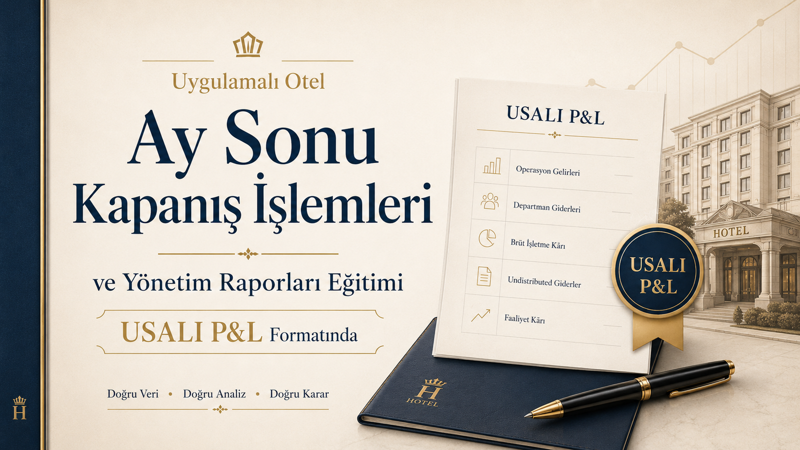 Uygulamalı Otel Ay Sonu Kapanış İşlemleri ve Yönetim Raporları Eğitimi